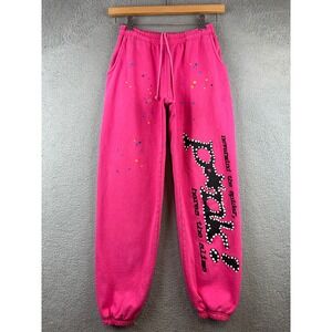 Spider Pink Star Print Sweatpants Joggers Lounge Pants Size S